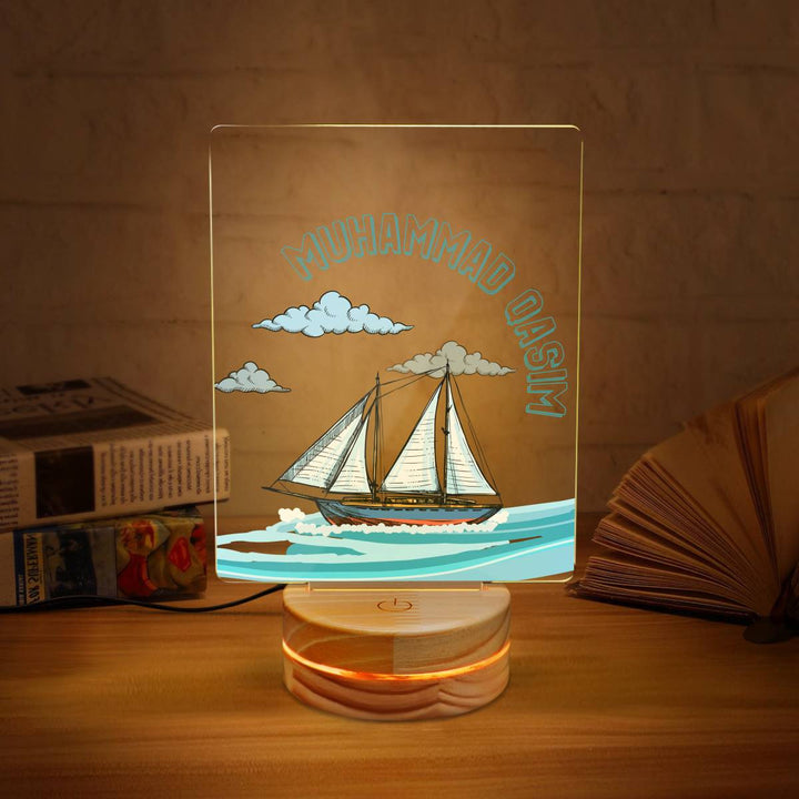 Personalized Boat Designed LED Lamp | Custom 3D Night Lamp For Kids | Room Decor By Muslim Sadiq