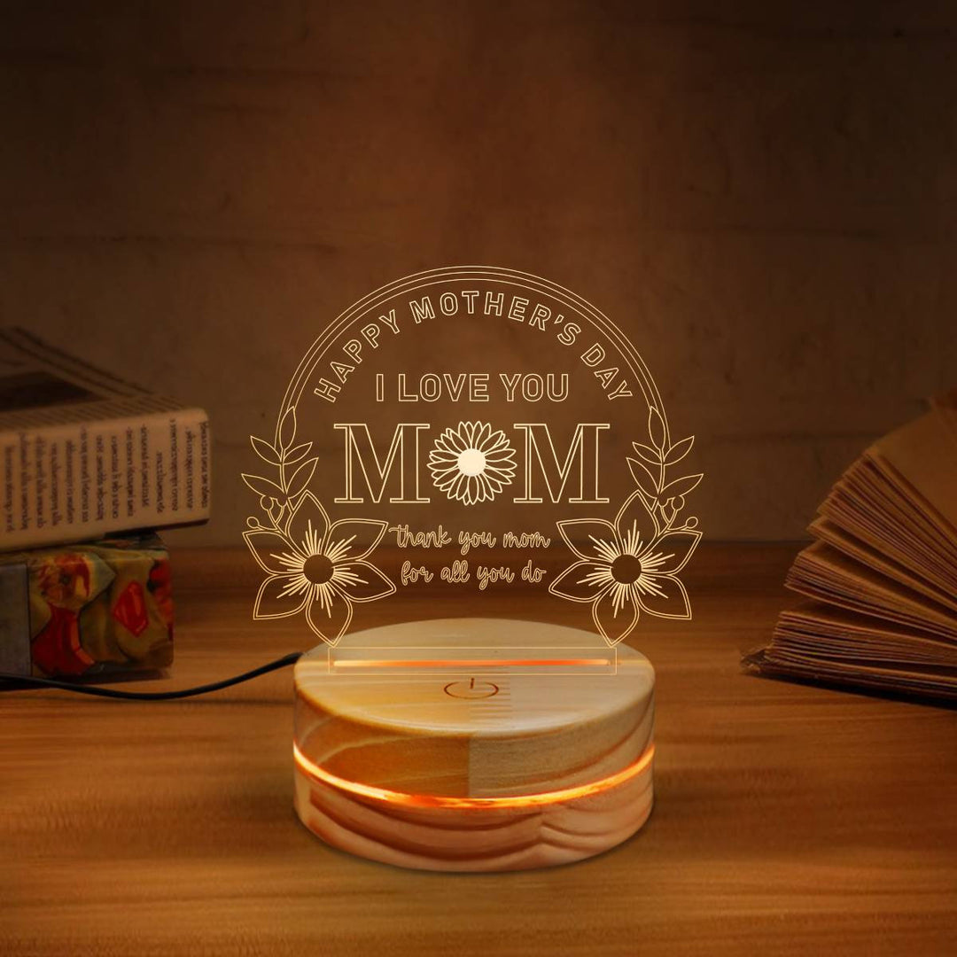 Personalized Laser Engraving | 3D LED Lamp Mom Gifts | Mother's Day Decor By Muslim Sadiq