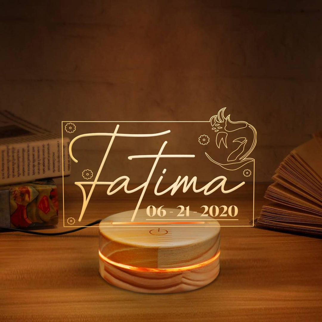 Personalized Name 3D LED | Kid's Laser Engraving Lamp | Name Night Light | Living Room Decor | Home Decor By Muslim Sadiq