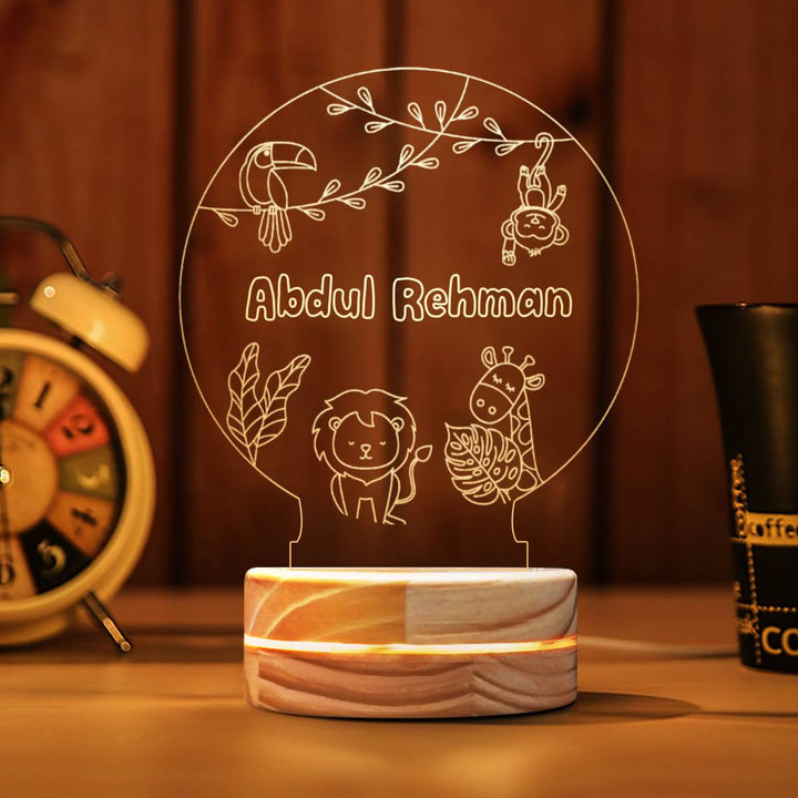 Personalized Cartoonish Laser Name LED | Custom 3D Lamp For Kids | Kids Night Light | Custom Kids Gift | By Muslim Sadiq