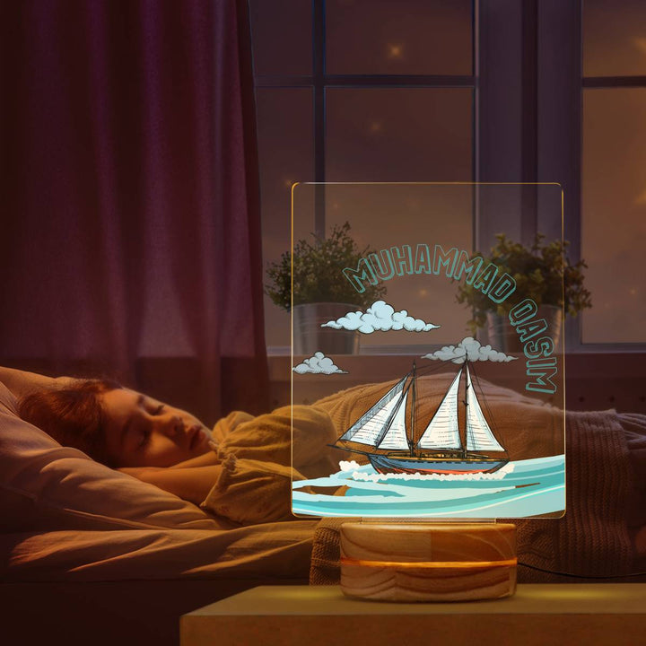 Personalized Boat Designed LED Lamp | Custom 3D Night Lamp For Kids | Room Decor By Muslim Sadiq