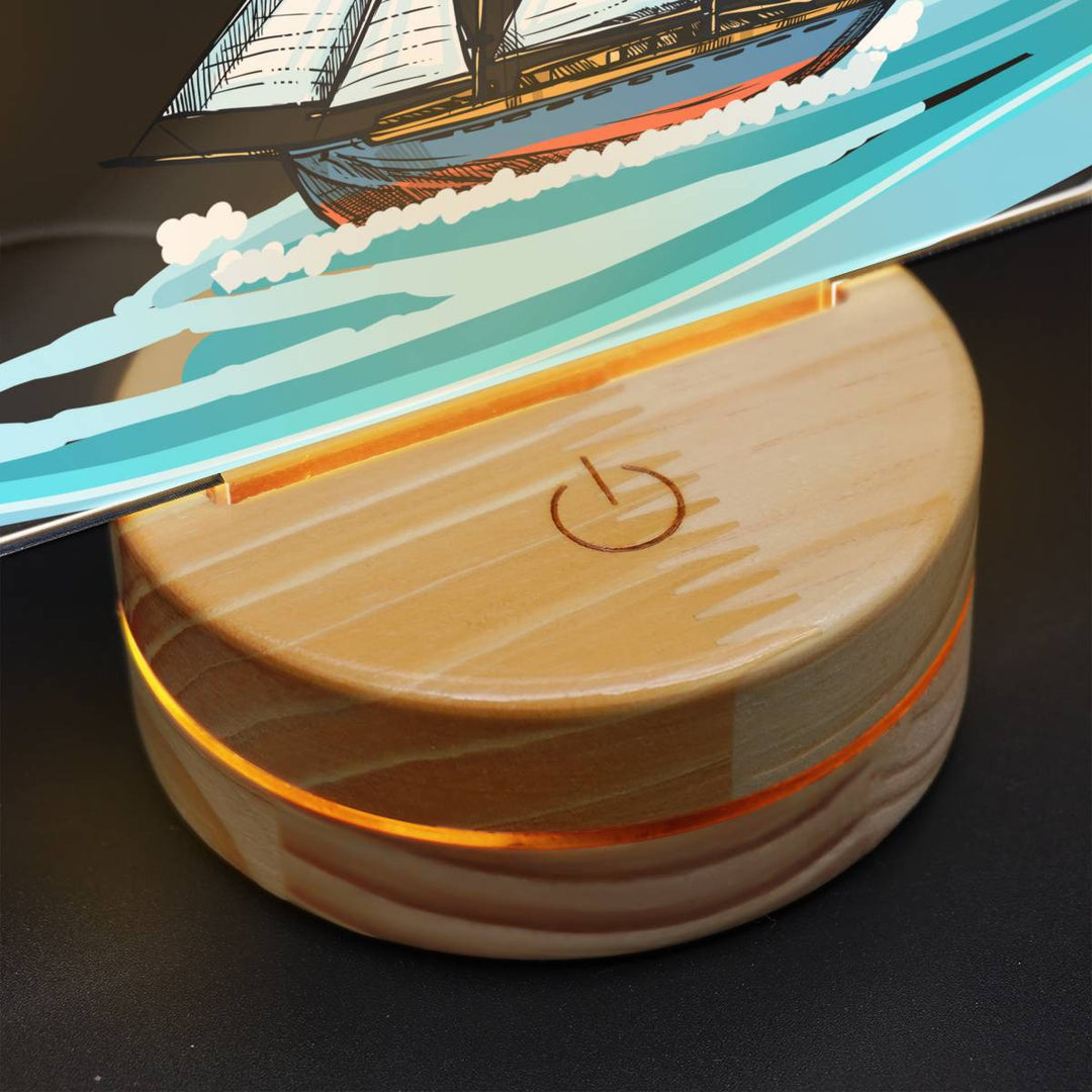 Personalized Boat Designed LED Lamp | Custom 3D Night Lamp For Kids | Room Decor By Muslim Sadiq